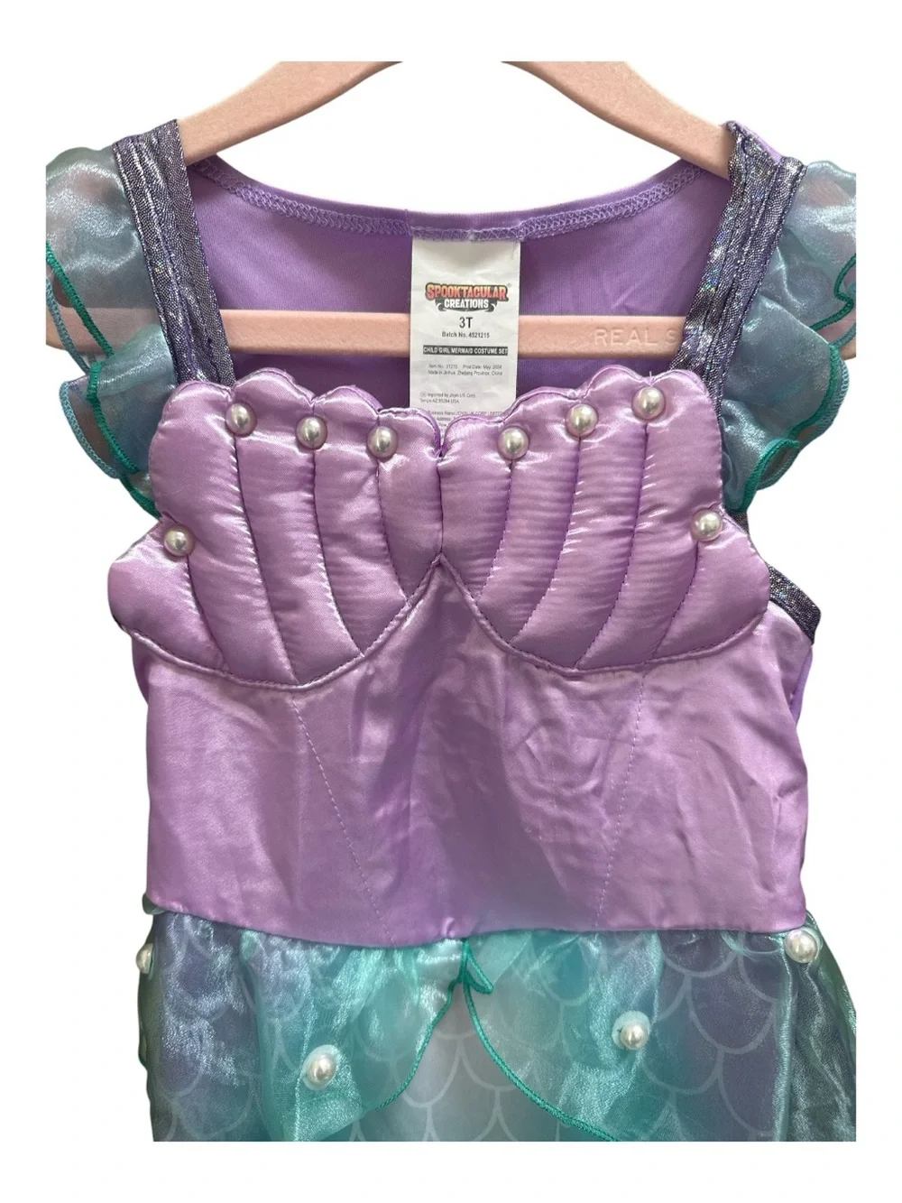 JerrisApparel Girls Princess Mermaid Costume Dress Up Purple Teal Size 3T